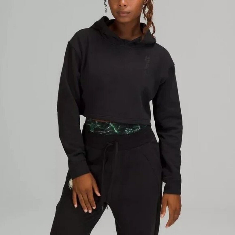 Lululemon Women's Team Canada All Yours Cropped Hoodie COC Logo - Black